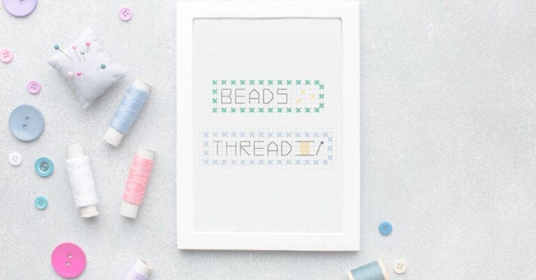 Free Beads and thread cross stitch pattern