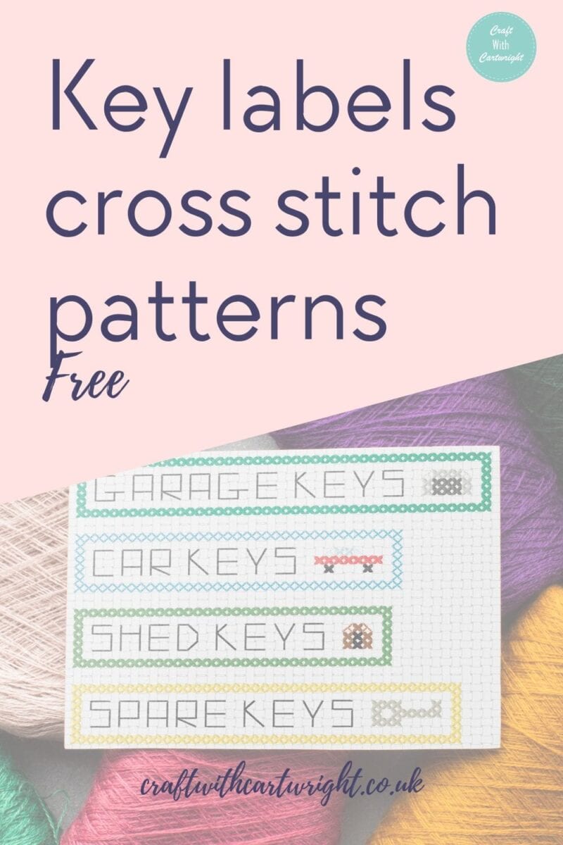 Free Key labels cross stitch patterns - Craft with Cartwright