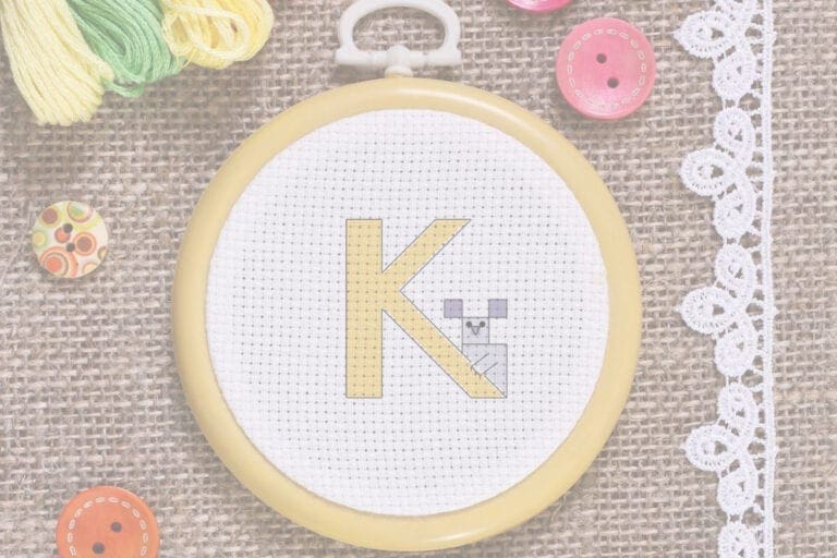 Free K is for Koala cross stitch pattern