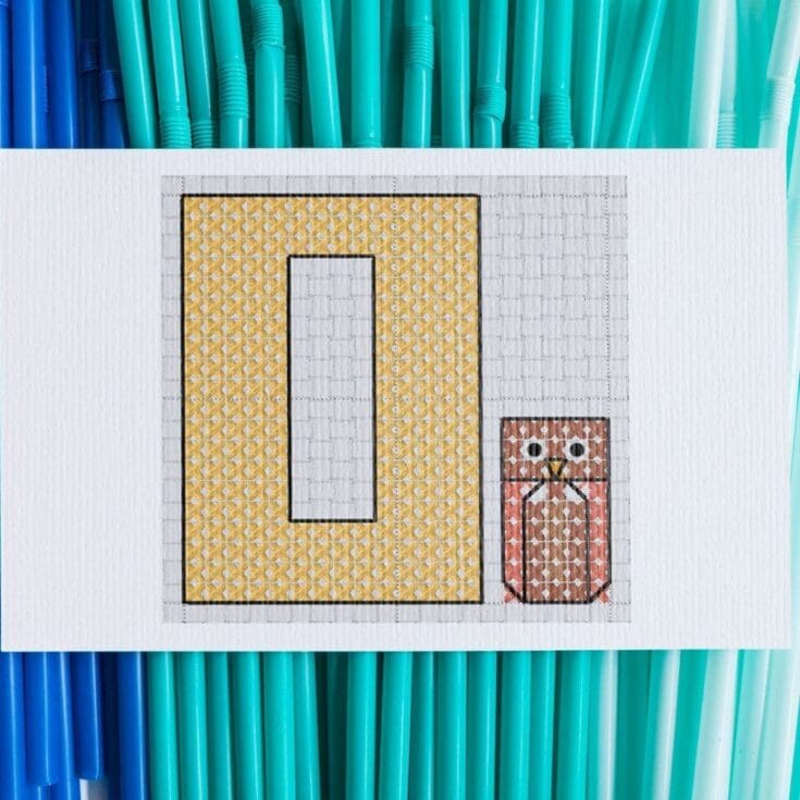 Image for O is for owl cross stitch pattern