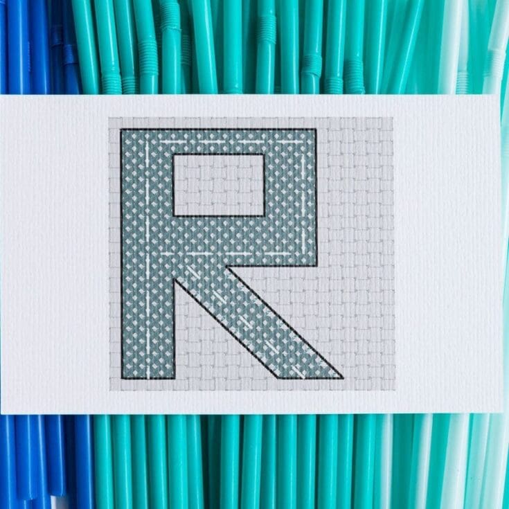 Image for Free cross stitch pattern, Alphabet sampler, R is for road PDF