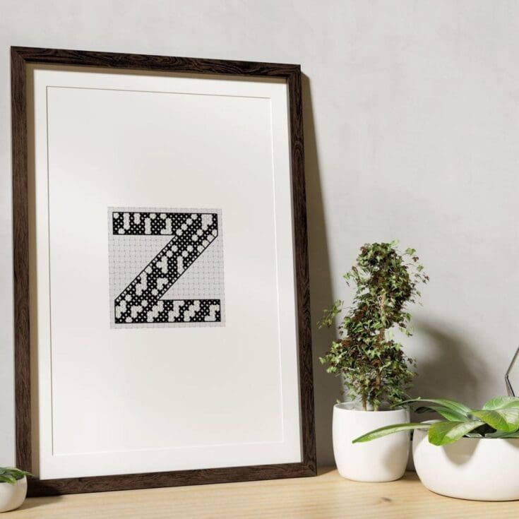 Image for Free cross stitch Z is for Zebra pattern