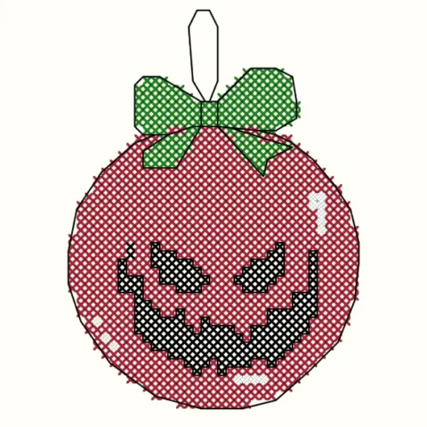 Image for Free Scary Christmas bauble cross stitch pattern *updated