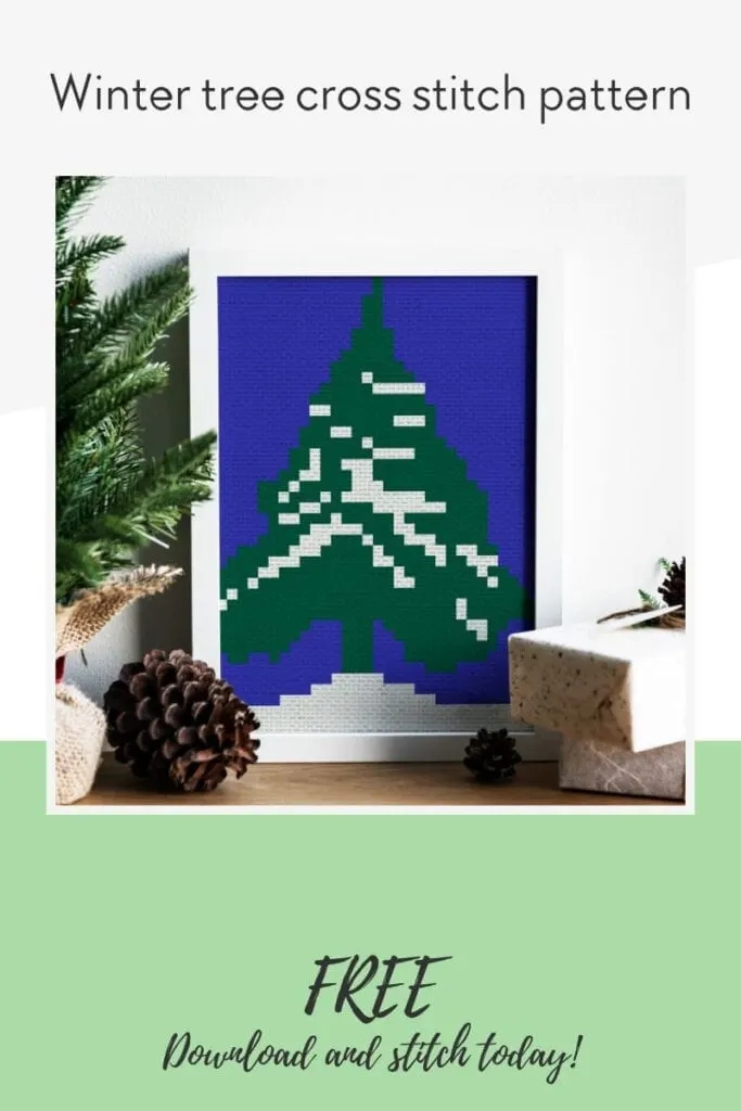 Free Winter tree cross stitch pattern - Craft with Cartwright