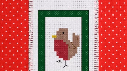 Image for Free mini Robin cross stitch