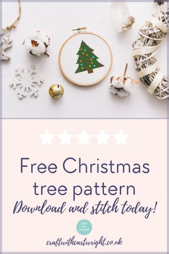 Christmas tree Cross stitch (Free pattern) - Craft with Cartwright