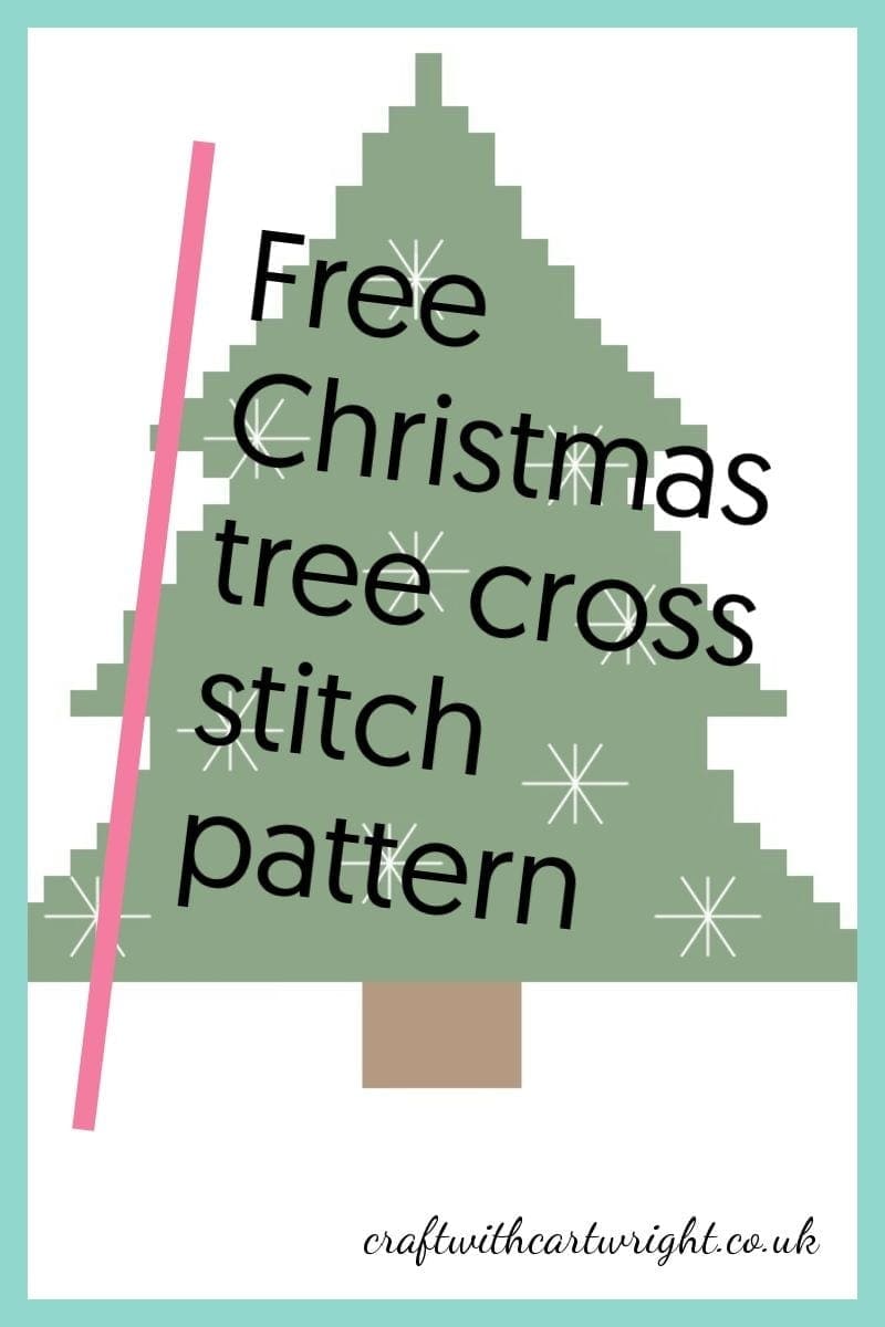 Free Christmas tree with stars cross stitch pattern - Craft with Cartwright