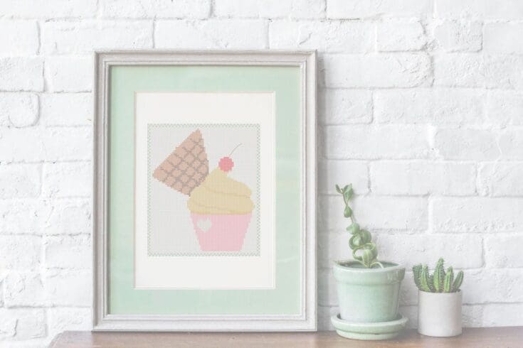Image for Free cross stitch cupcake PDF pattern