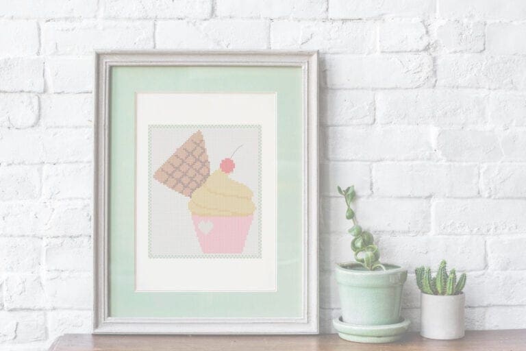 Free cross stitch cupcake PDF pattern