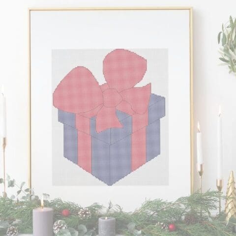 embroidered and framed christmas gift cross stitch