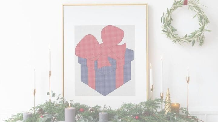 embroidered and framed christmas gift cross stitch
