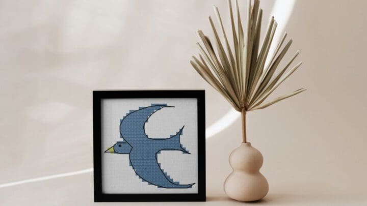Image for Free Cross stitch blue bird