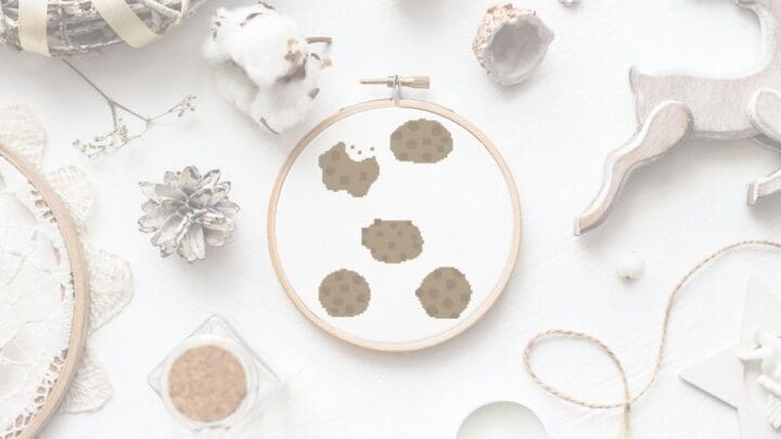 embroidered and framed in a hoop christmas cookies cross stitch