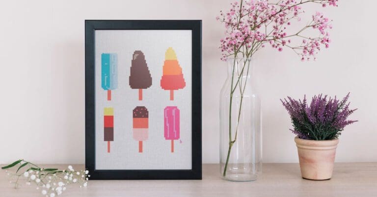 Ice Lollies Cross Stitch Free Pattern