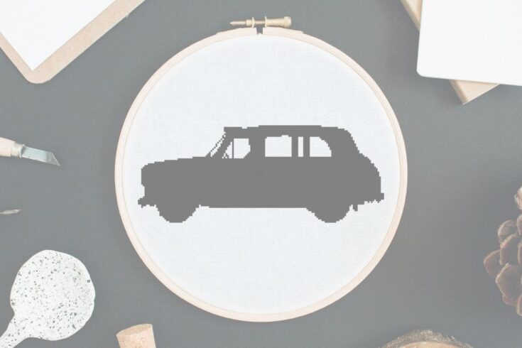 Image for Free Black taxi cross stitch pattern