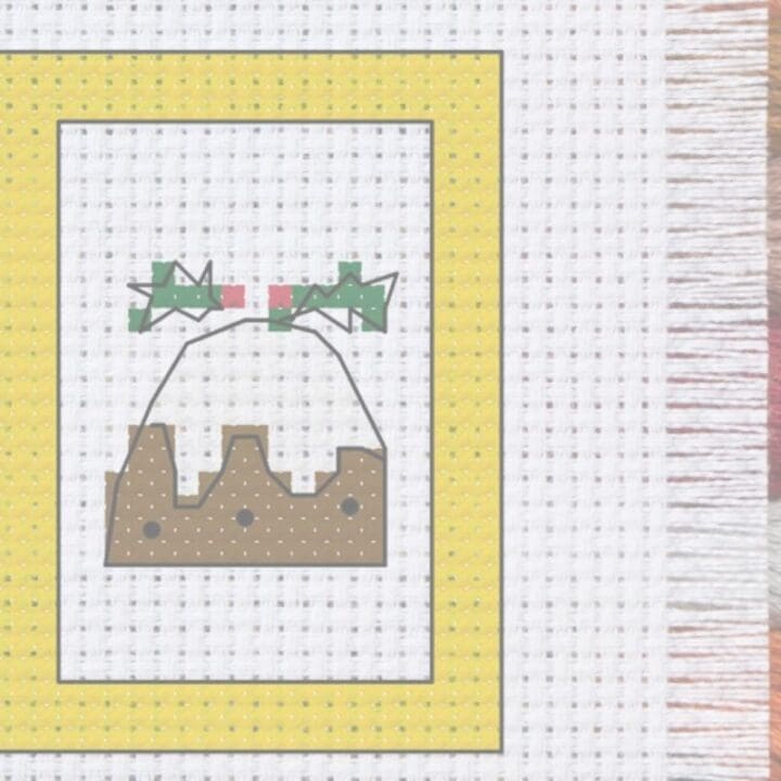 embroidered Christmas pudding cross stitch