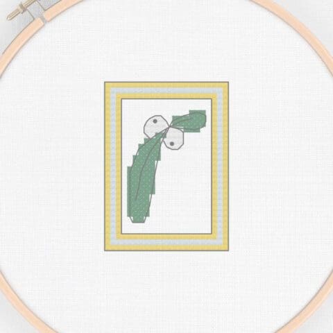 embroidered and framed mini mistletoe cross stitch