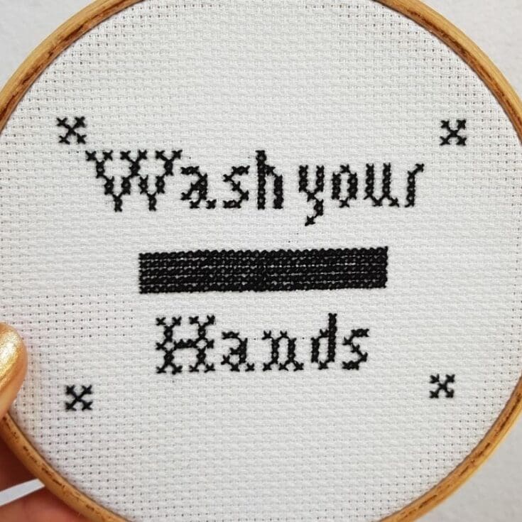 Image for Free Wash your Hands cross stitch pattern
