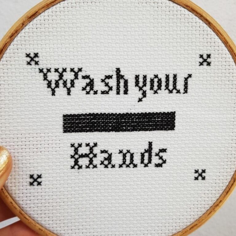 Free Wash your Hands cross stitch pattern