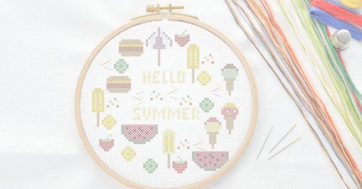 Image for Summer cookout cross stitch pattern (free)