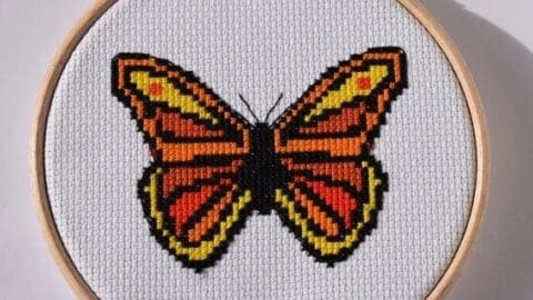 Image for Orange butterfly Cross stitch pattern / counted cross stitch | Etsy
