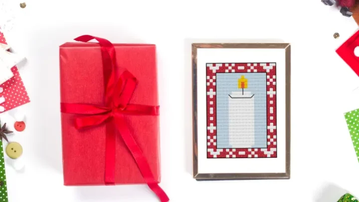 Image for Free Christmas Candle Cross Stitch Pattern