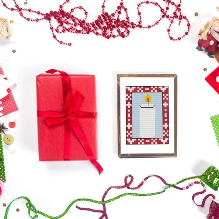 Image for Free Christmas Candle Cross Stitch Pattern