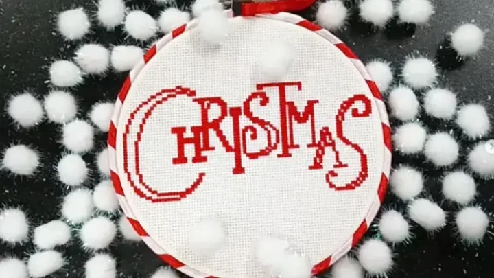 Image for Free 'Christmas' sign cross stitch pattern