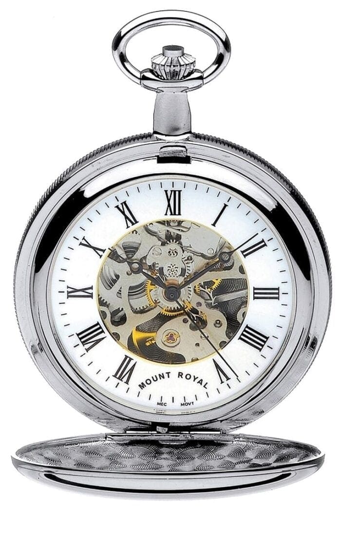 Image for Mount Royal Double Hunter Skeleton Pocket Watch