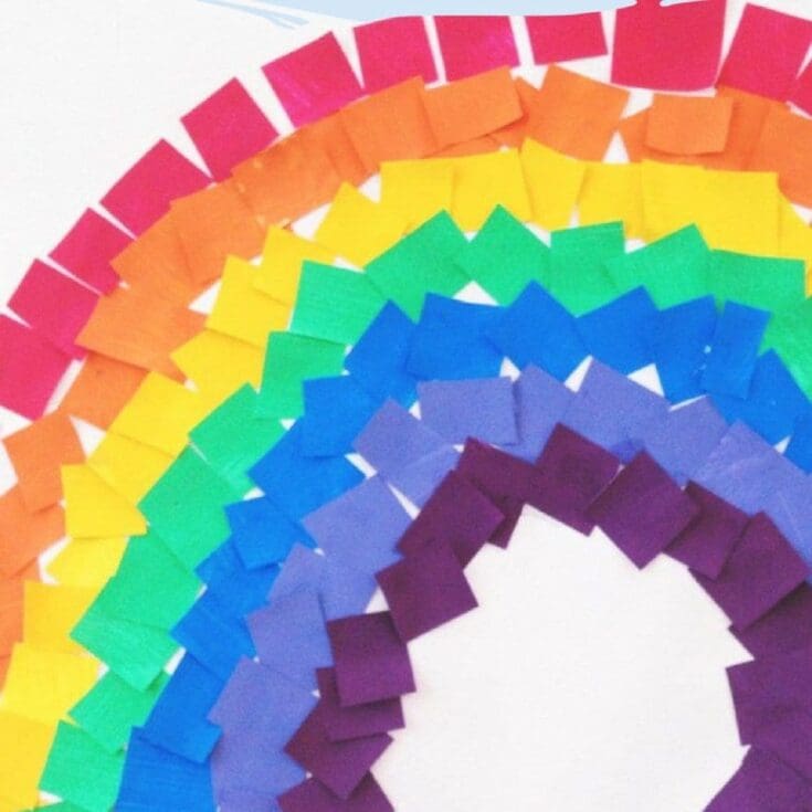 Image for Colourful mosaic rainbows - rainbow craft for kids