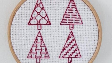 Image for Blackwork Christmas trees / Christmas embroidery pattern 