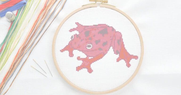 Red frog cross stitch pattern free