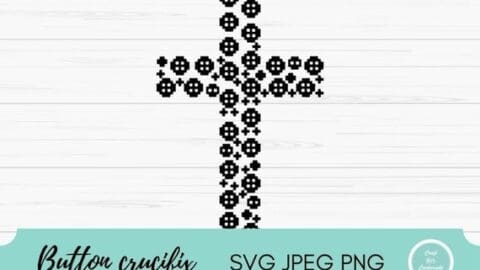 Image for Button Crucifix Cut File | Etsy