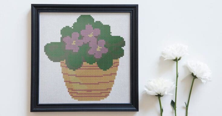 Image for African Violet cross stitch pattern (free)