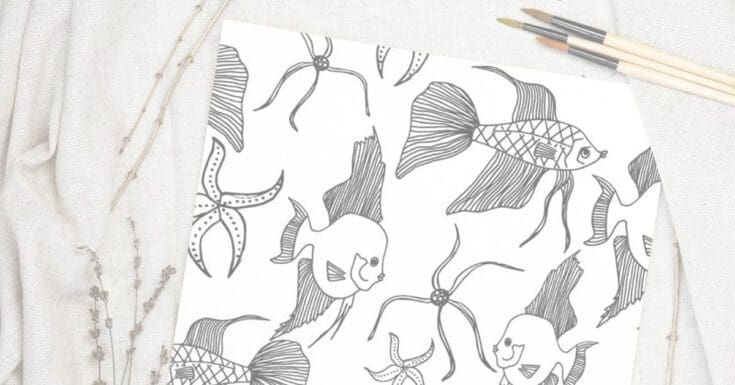 Image for Free under the sea colouring page