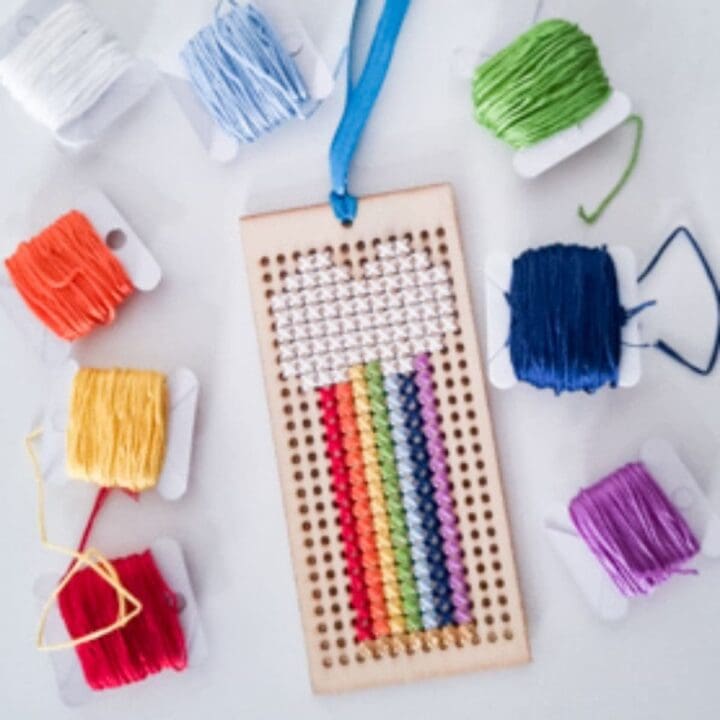 Image for Rainbow bookmark cross stitch pattern (free)