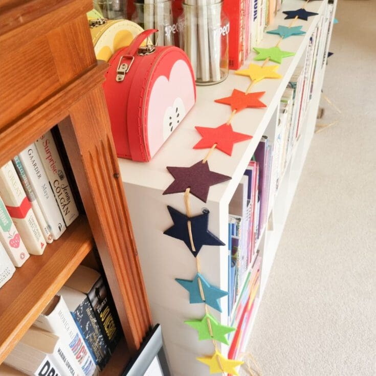 DIY rainbow star garland
