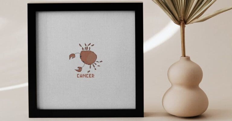 Star sign Cancer cross stitch