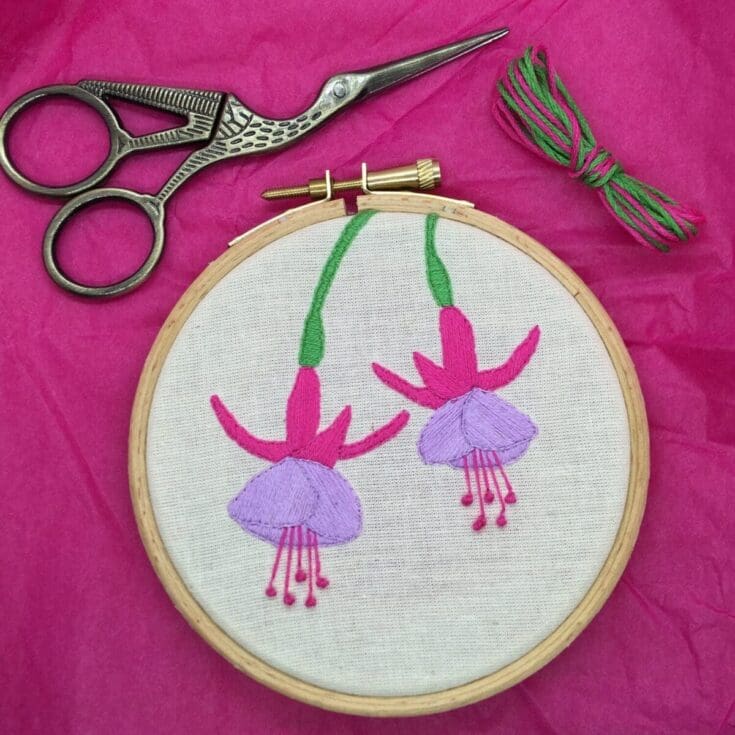 Image for September - Fuchsia free embroidery pattern
