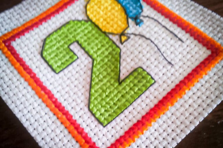 Free cross stitch 2nd birthday card