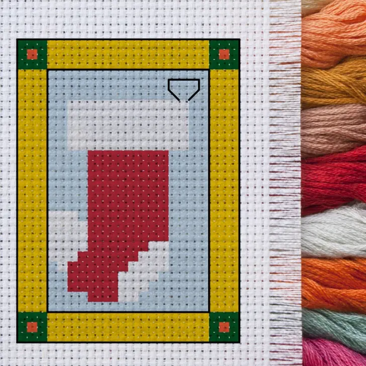 Mini Christmas stocking cross stitch (instant download)