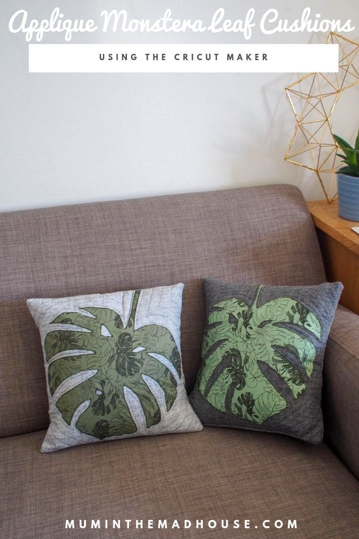 Image for DIY Applique Monstera Leaf Cushions using The Cricut Maker