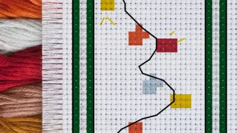 Image for Free Christmas lights cross stitch
