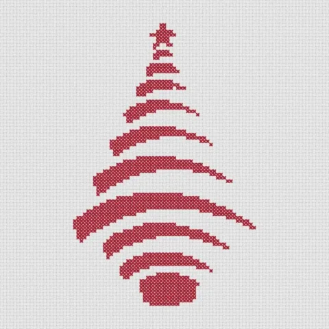 Image for FREE Stripe Christmas tree cross stitch pattern
