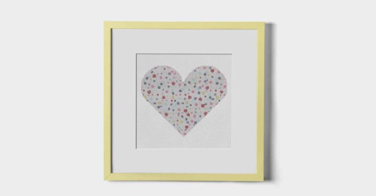 FREE Dotty heart cross stitch pattern