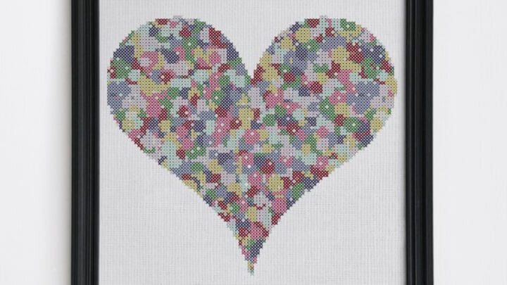 Image for Gumballs heart cross stitch (free)
