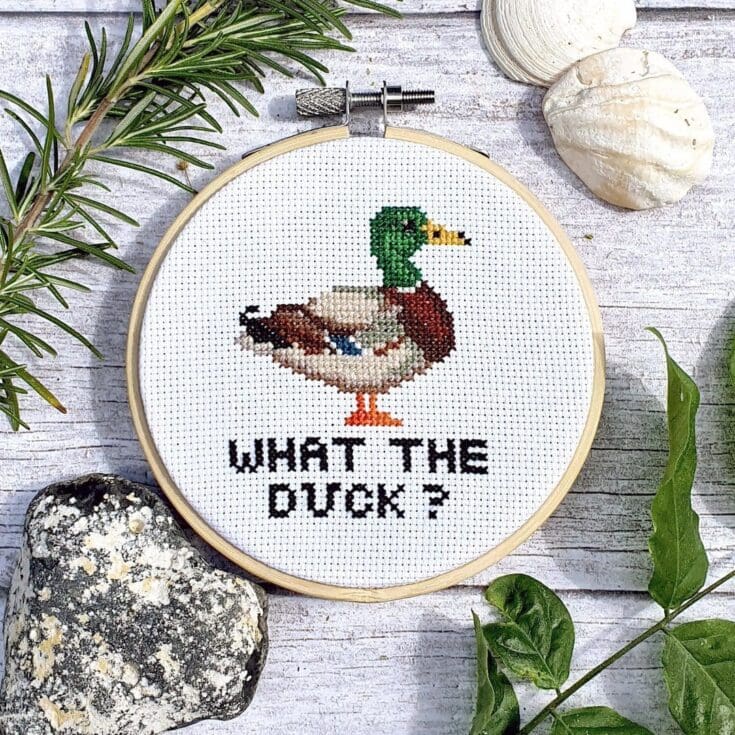 Image for Duck Cross Stitch KIT 4 What the Duck Modern Cross - Etsy UK