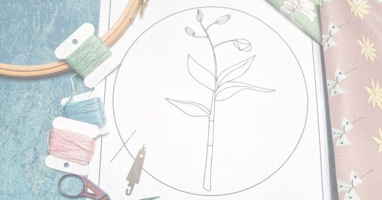 Free orchid embroidery template