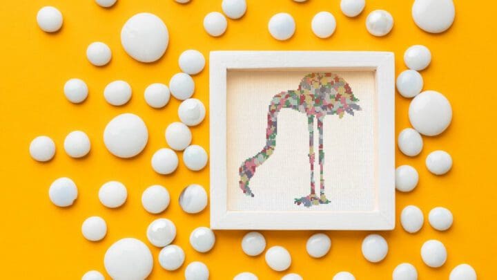 Image for Spotty flamingo cross stitch (free)