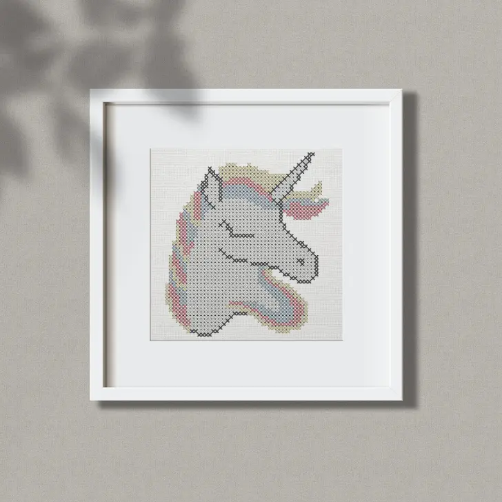 Free Unicorn head cross stitch pattern